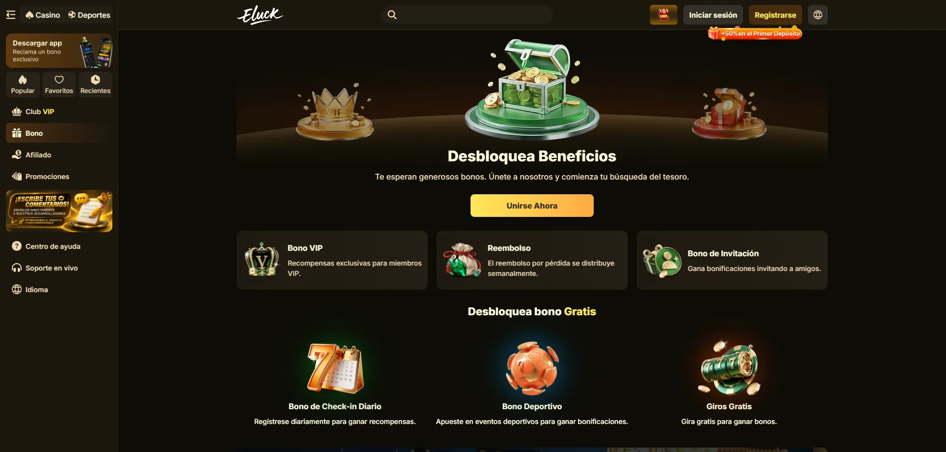 Bonos y torneos en Eluck Casino MX — premios millonarios