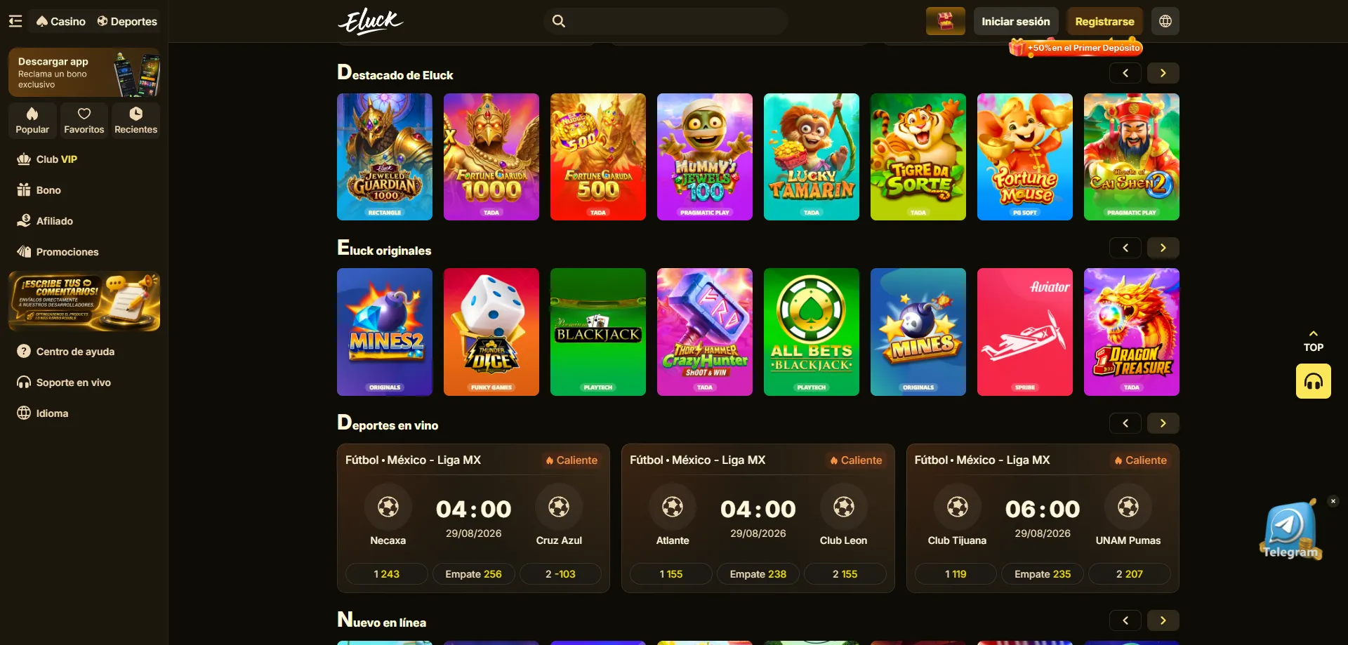 Slots populares en Eluck Casino MX — Fortune Gems y más