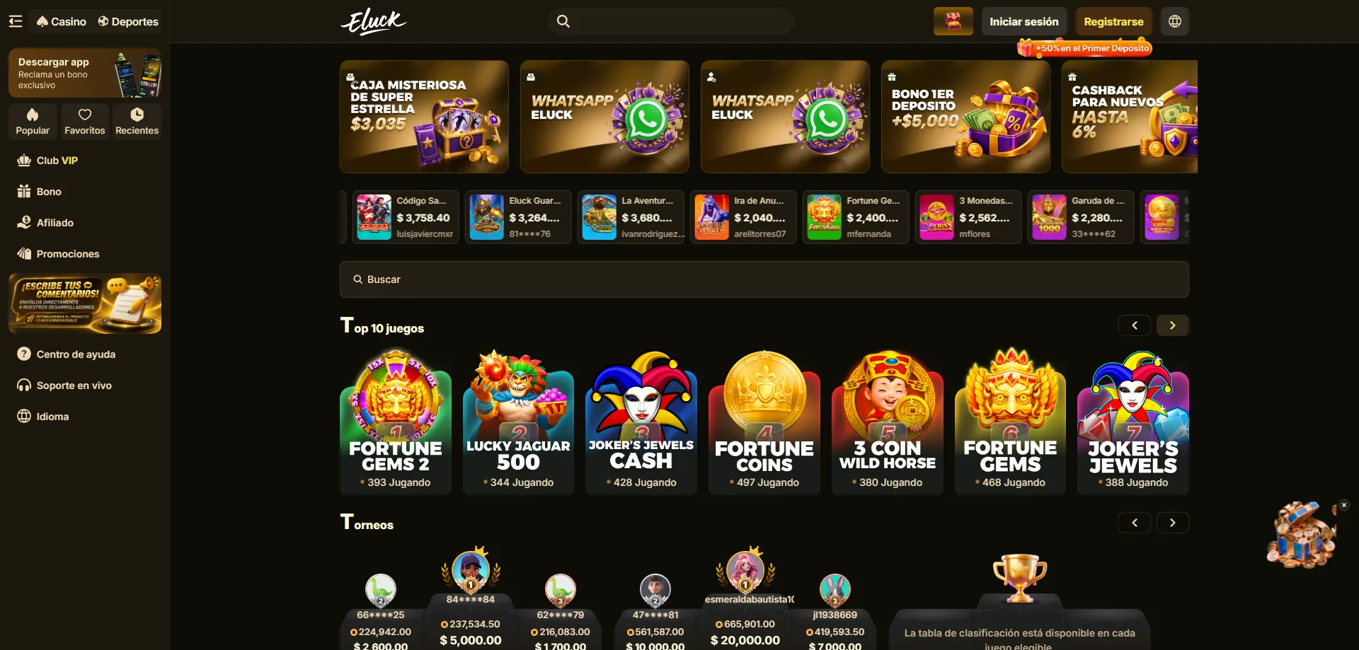 Eluck Casino plataforma confiable de juegos en línea para México